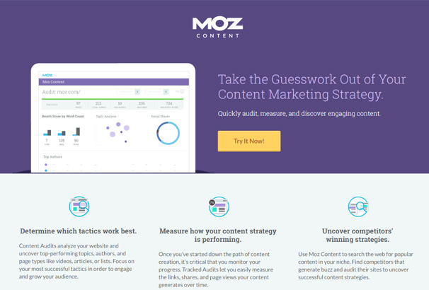 Moz Landing Page with Clear Call to Action Button