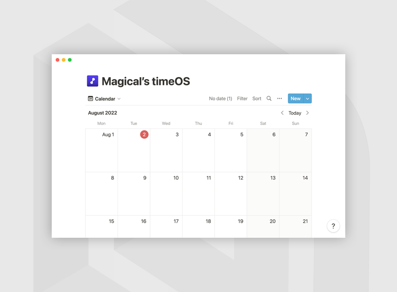 Magical’s timeOS Notion Calendar Template