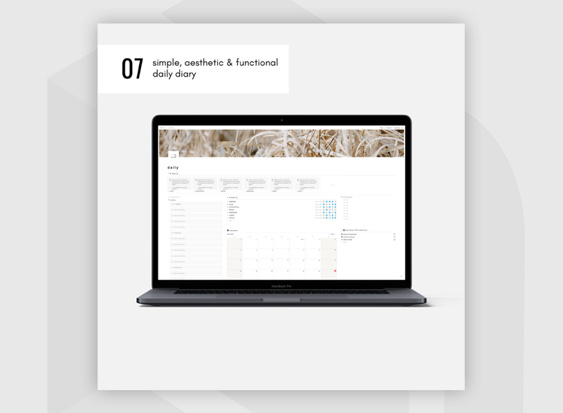 Simple, Aesthetic, and Functional Daily Diary