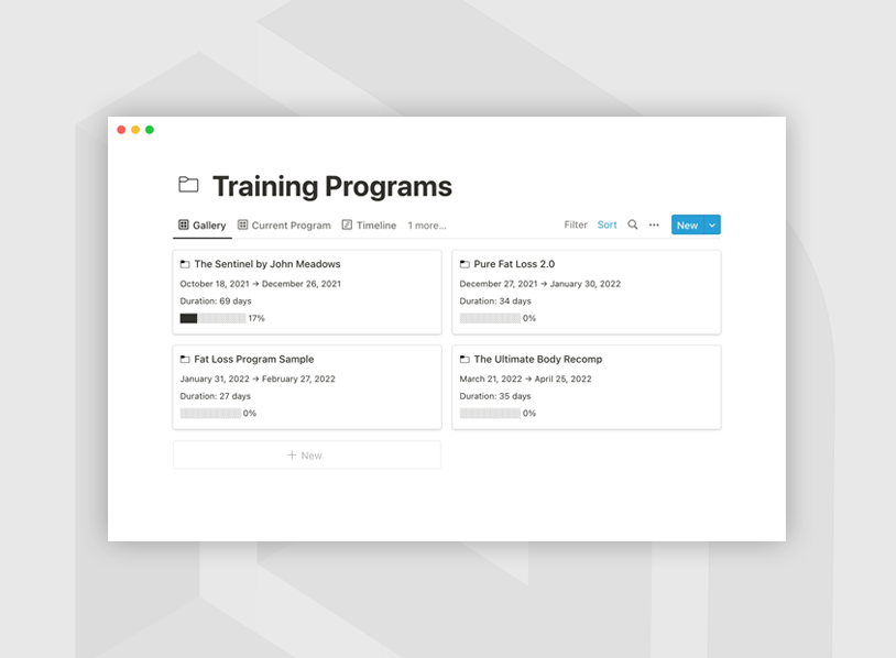 Advanced workout planner