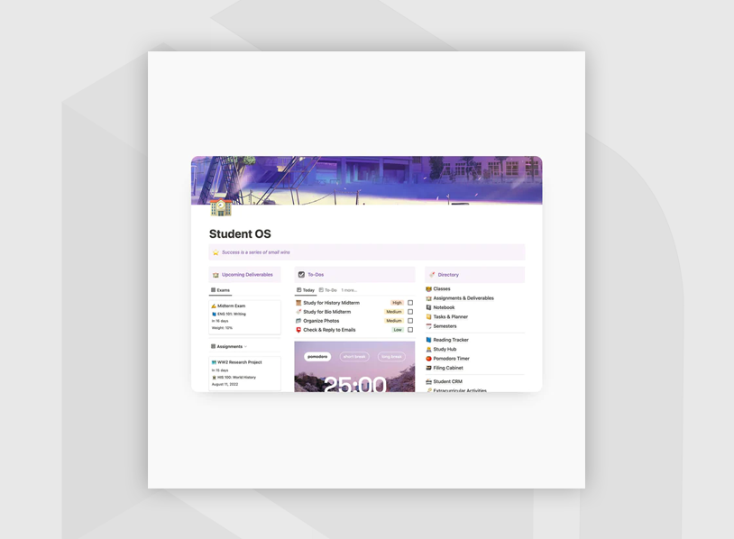 Student OS for Notion: All-in-One Dashboard