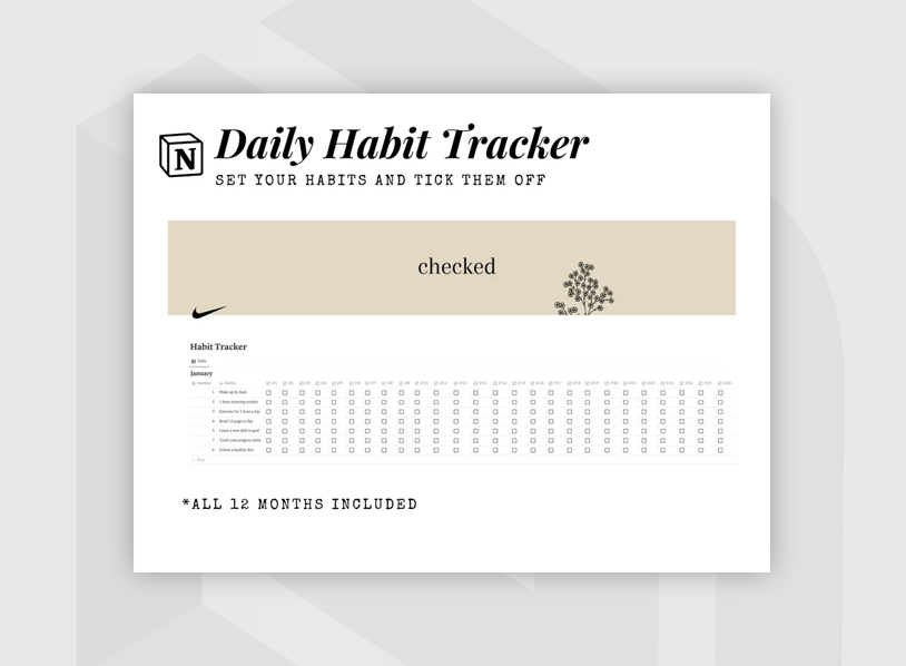 Notion Template: Habit Tracker