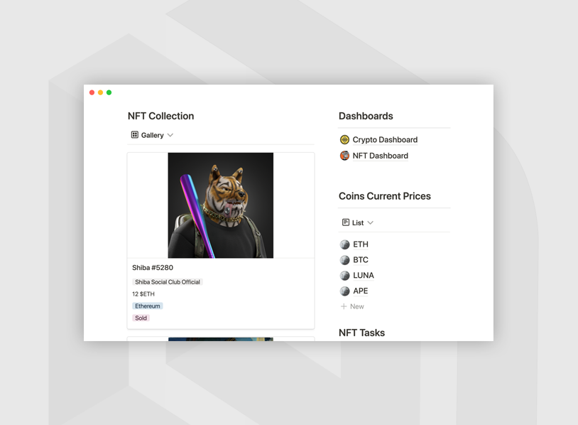 Crypto & NFT tracker
