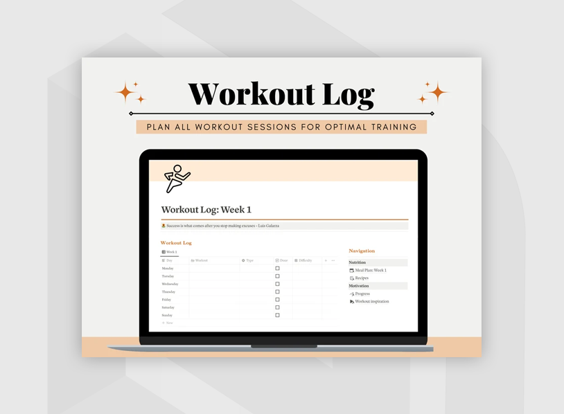 Notion Fitness Planner Template