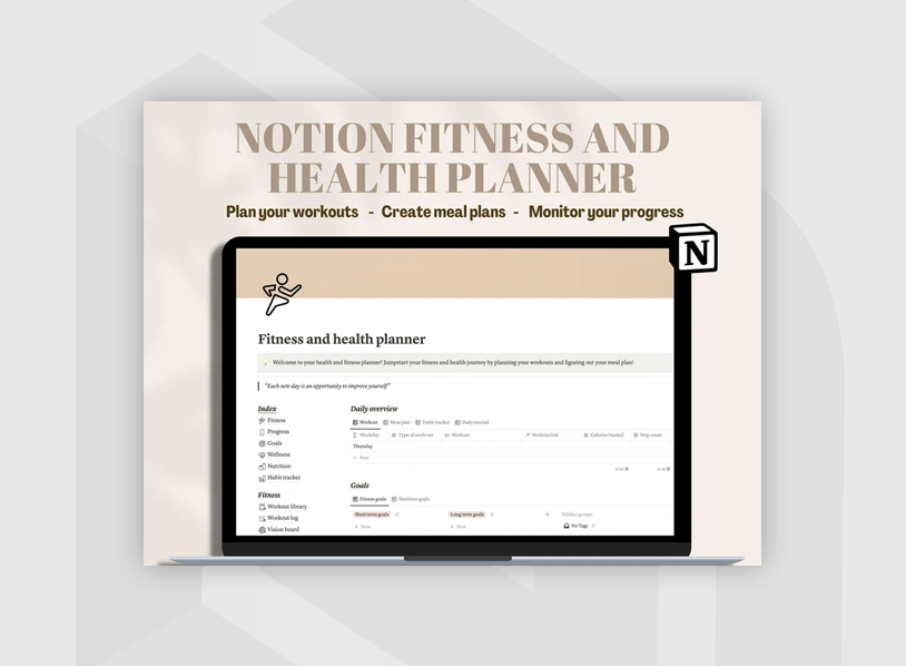 Notion Fitness and Health Planner
