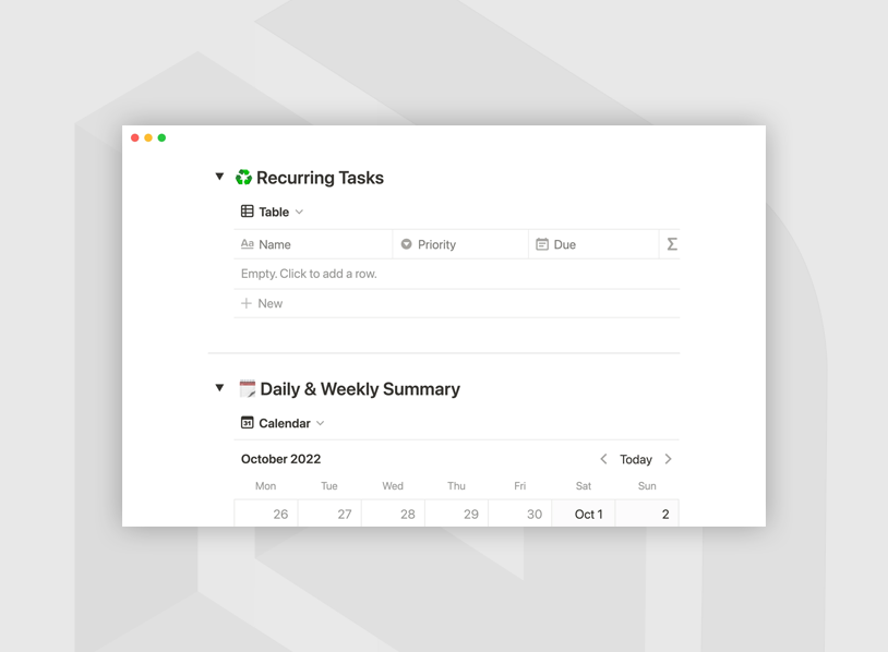 Year Journal Calendar Template for Notion