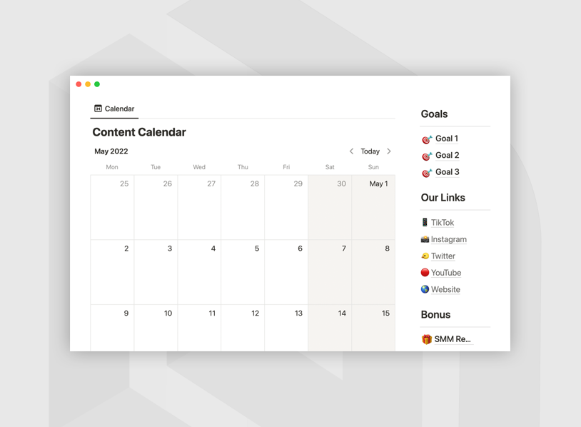 Notion Social Media Manager Template