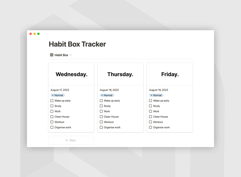 Habit box tracker