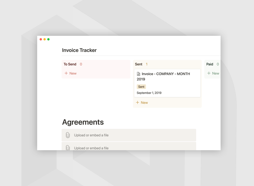Independent Contractor Toolkit Notion Invoice Template