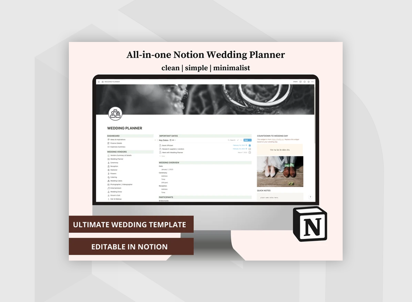 All-in-One Notion Wedding Planner