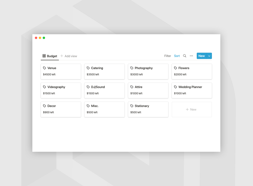 Alternate Wedding Planner Template for Notion