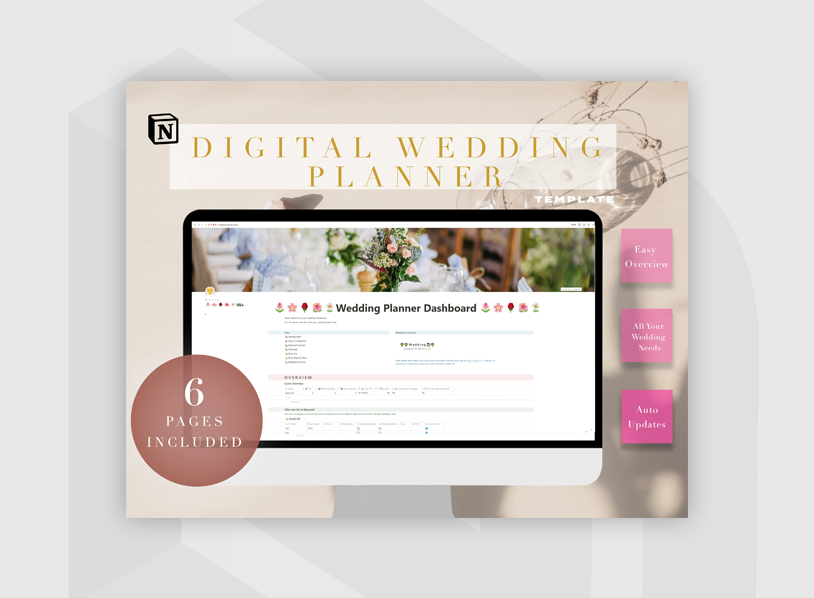 Digital Wedding Planner Template for Notion