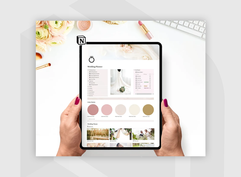 Notion Template Wedding Timeline and Wedding Planner with Budget, Honeymoon, and Event Planning