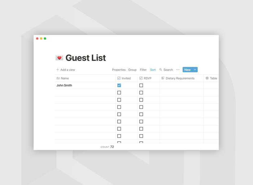 Wedding Planning Template for Notion