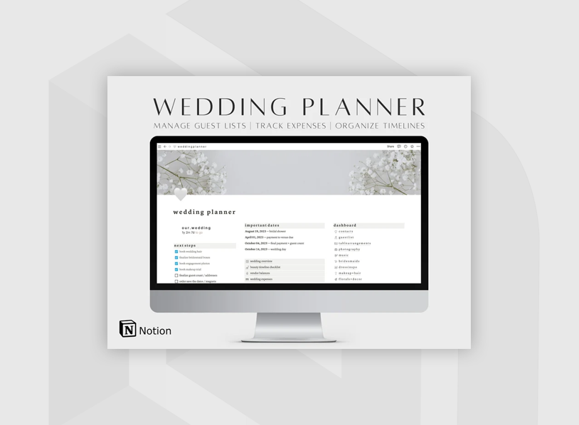 Notion Wedding Planner- Wedding Checklist