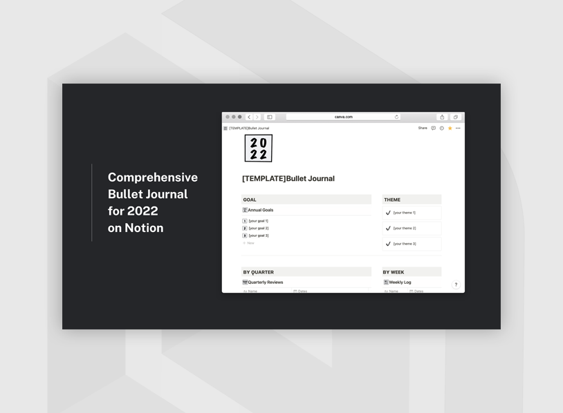 2022 Super Bullet Journal Notion Template