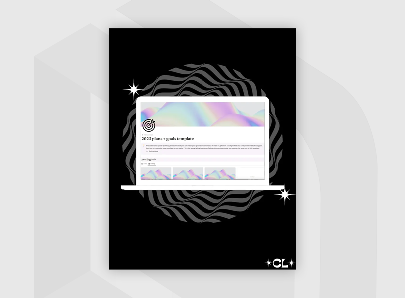 2023 plans + goals notion template