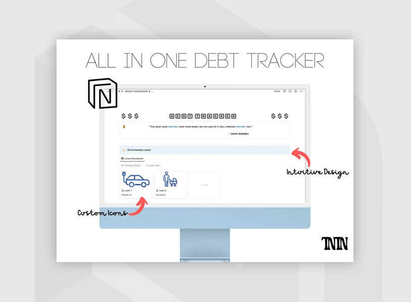 All in One Notion Debt Template with Progress View, Logger, and Tracker