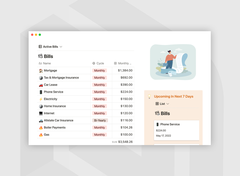 Bill tracker