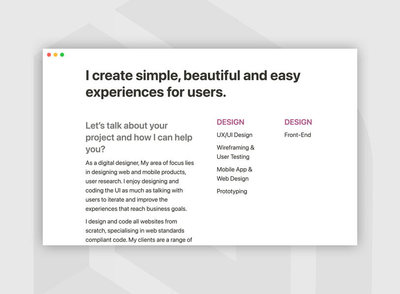 Designer portfolio