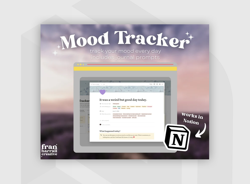 Digital Mood Tracker Notion Template