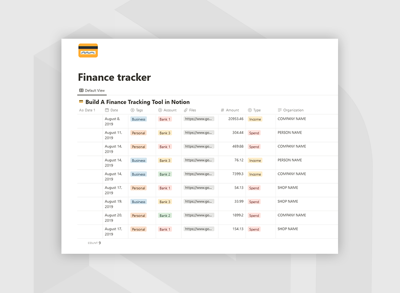 Finance tracker
