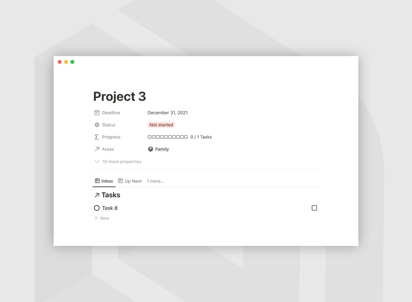 GTD dashboard