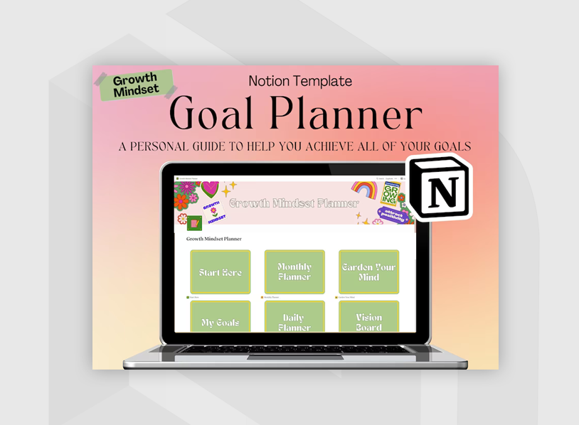 Growth Mindset Goal Planner Notion Template