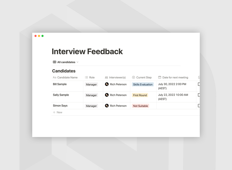 Interview feedback