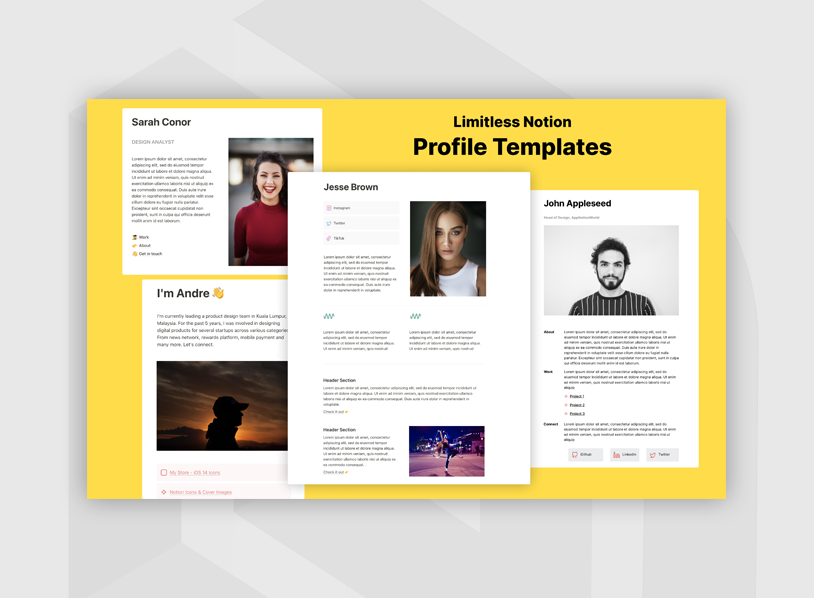 Limitless Notion Templates - Profile & Resume