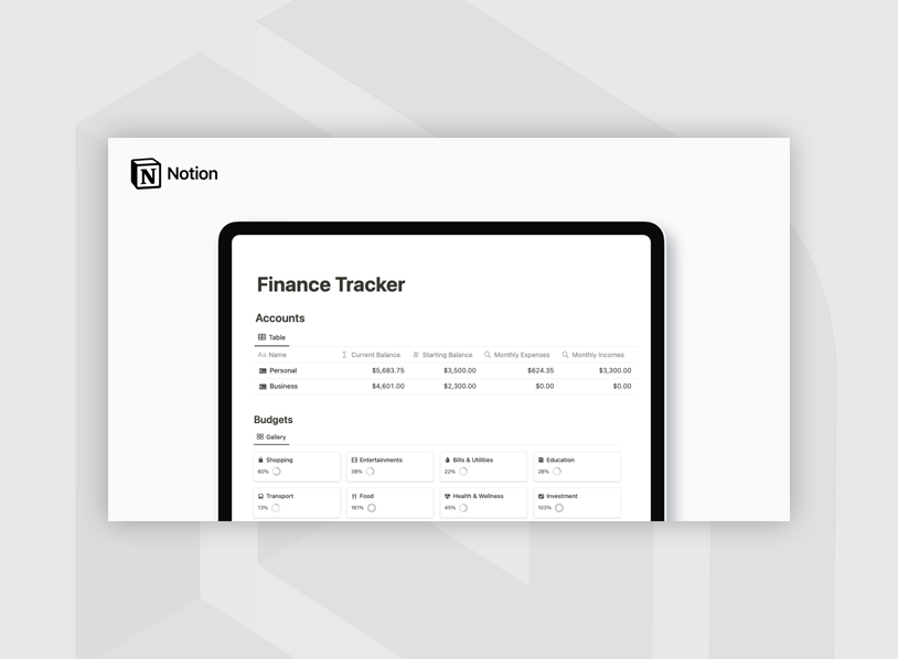 Notion Finance Tracker