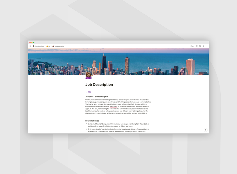 Notion Job Description Template