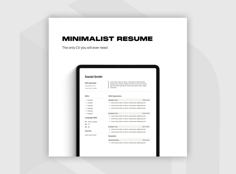 Notion Minimalist Resume