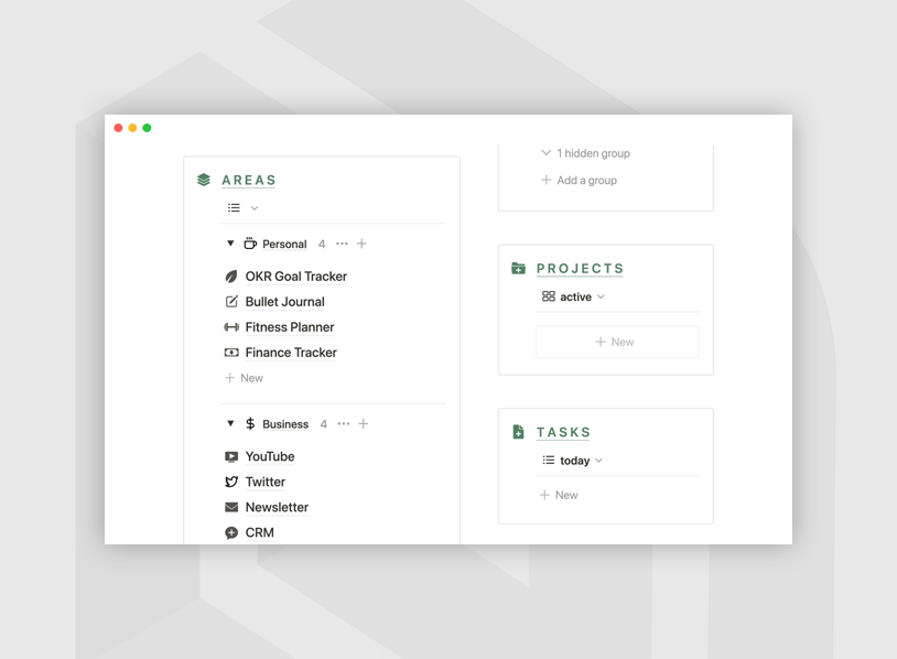 Notion OS dashboard