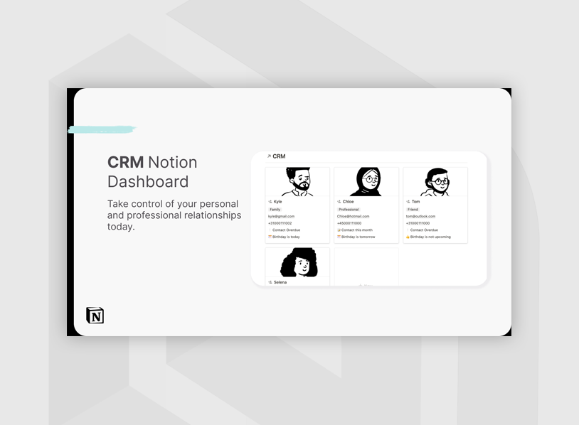 Notion Personal CRM template 