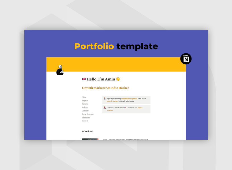 Notion Portfolio Template