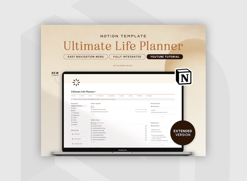 Notion Template Extended Life Planner