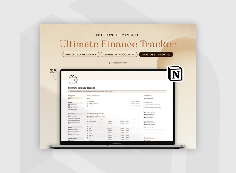 Notion Template Personal Finance Tracker Budget Tracker