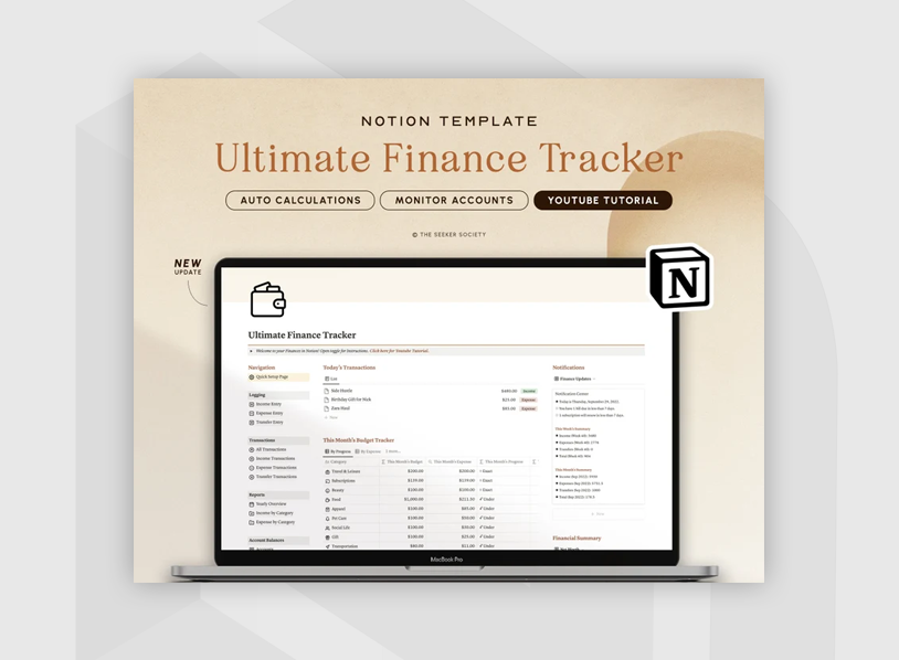 Notion Template Personal Finance Tracker Budget Tracker
