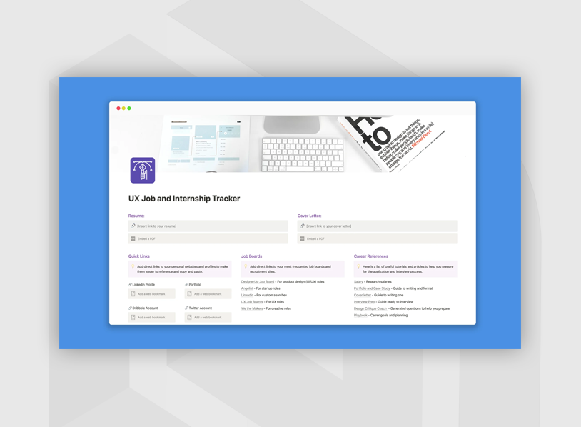 Notion UX Job Tracker 