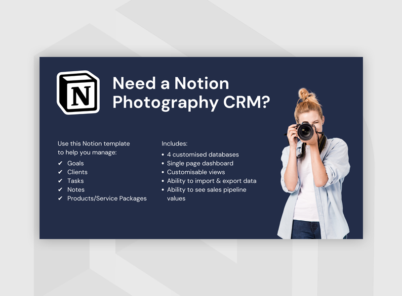 Notion – Photography CRM Template