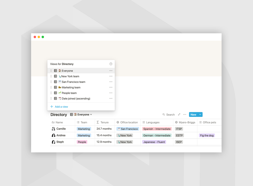 Notion's people directory