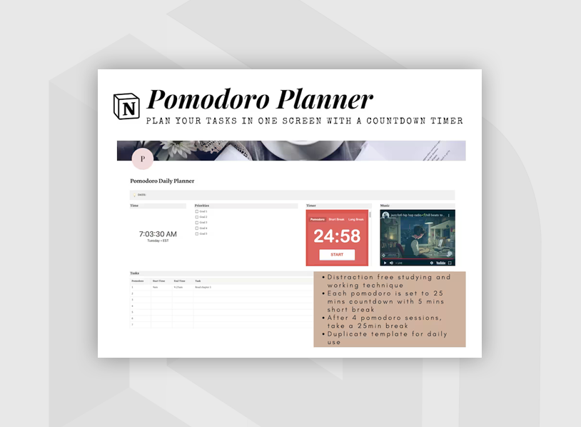 Pomodoro Planne