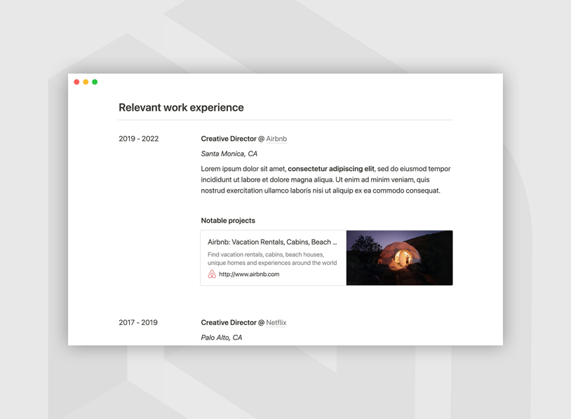 Resumé pack