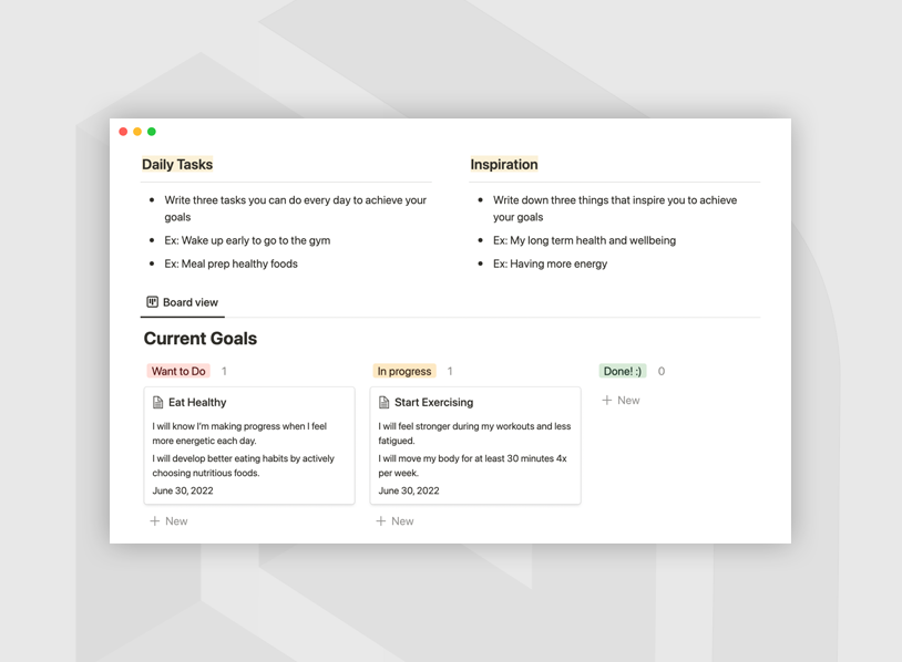 SMART goal planner