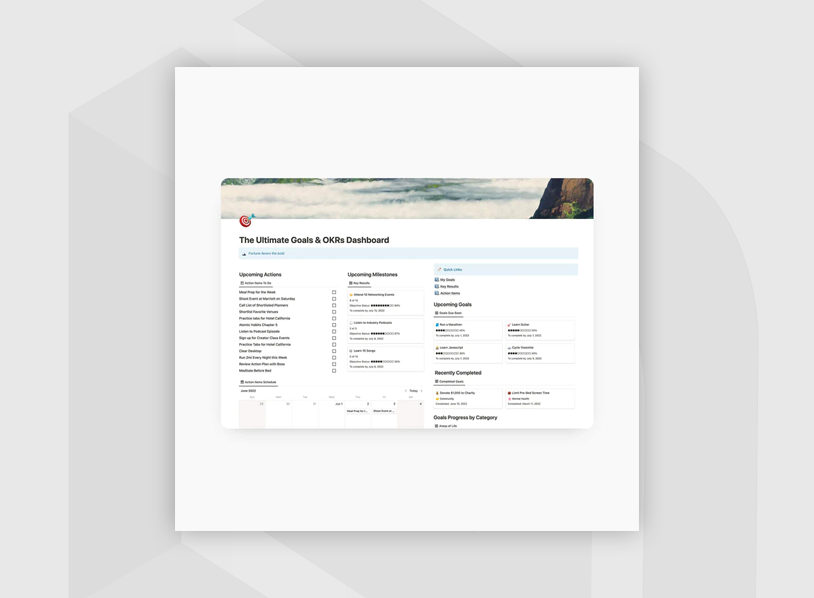 The Ultimate Goals Dashboard