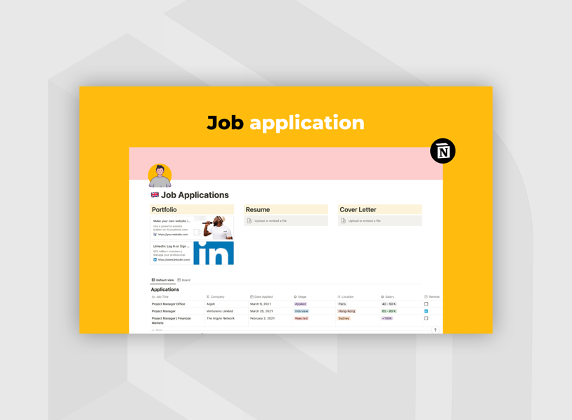 Track your Job Applications in Notion