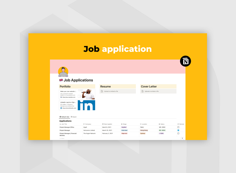 Track your Job Applications in Notion