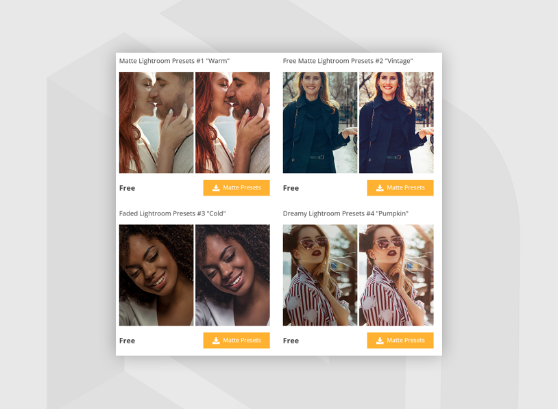  380 Free Matte Lightroom Presets 