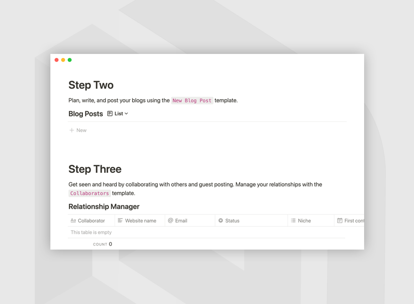 Blogging manager